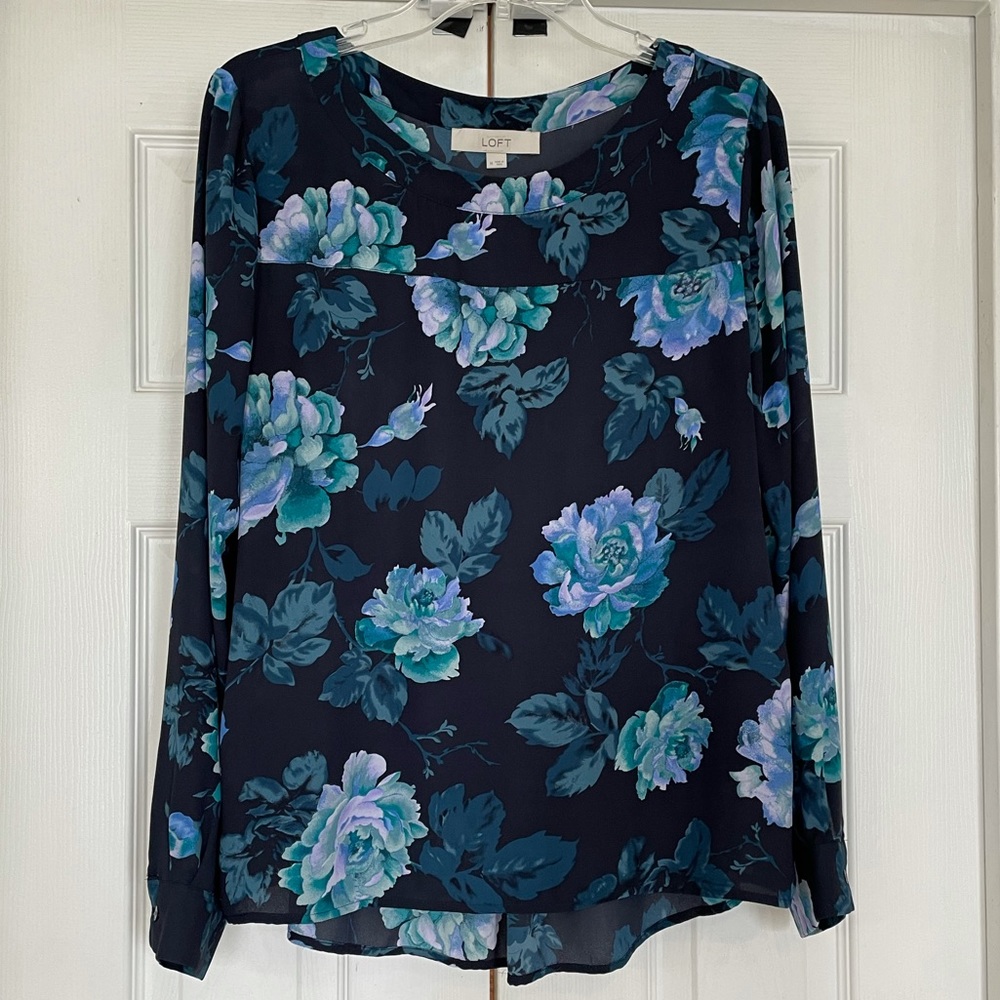 Loft long sleeve floral blouse